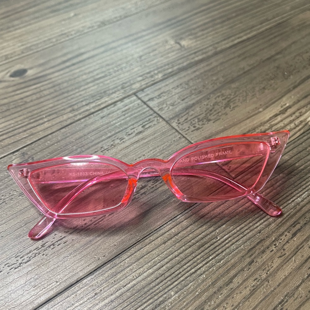 Neon pink glasses